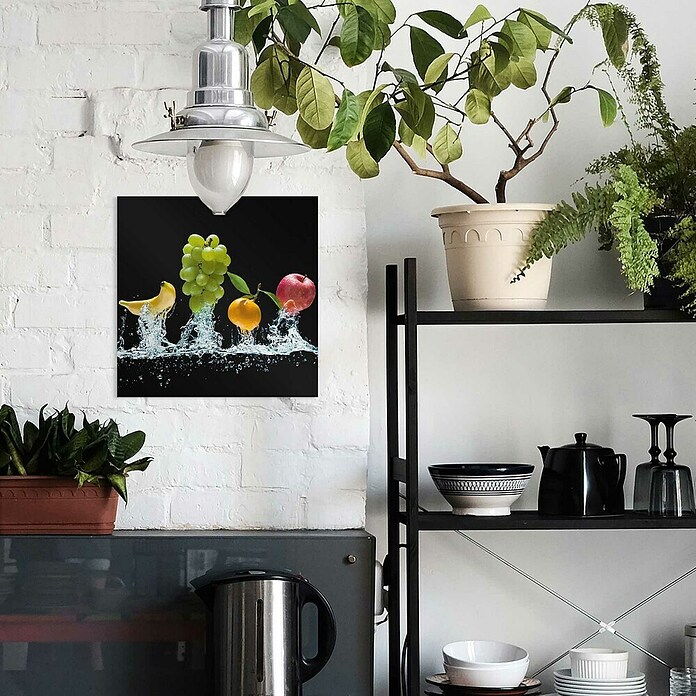 Foto op glas (Fruits Splash II, b x h: 30 x 30 cm) | BAUHAUS
