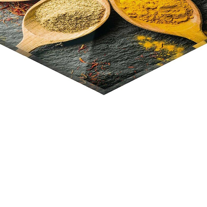 Foto op glas (Herbs on Spoons I, b x h: 30 x 30 cm) | BAUHAUS