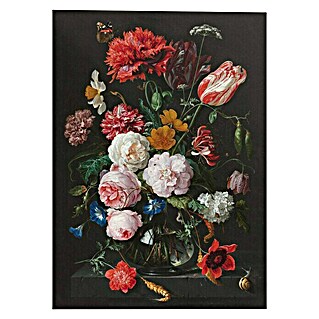 Decoratief paneel (De Heem - Stil Life with Flowers in a Glass Vase, b x h: 100 x 140 cm)