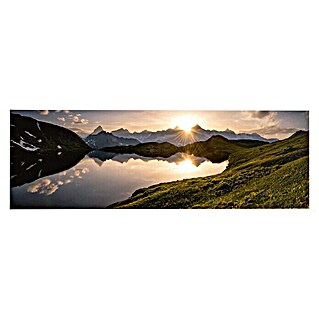 Decoratief paneel (Mountain Evening Sunset, b x h: 156 x 52 cm)