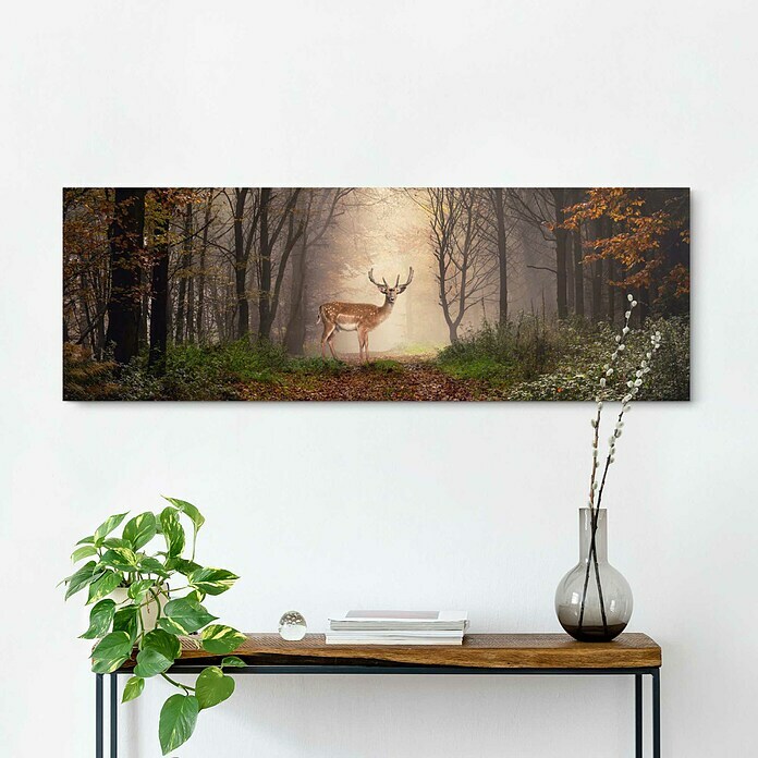 Holzbild Deco BlockMajestic Deer, B x H: 118 x 40 cm Mood Shot