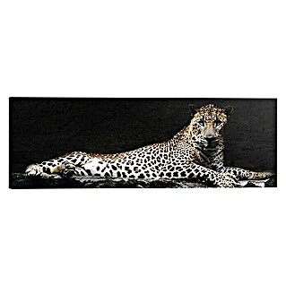 Houten tekstbord Deco Block (Leopard on Black, b x h: 118 x 40 cm)