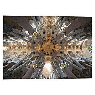 Foto op glas Fine Art (Franqui Sagrada Familia, b x h: 140 x 100 cm)
