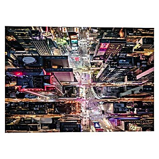 Foto op glas Fine Art (C. Wilson Times Square Night Lights, b x h: 140 x 100 cm)