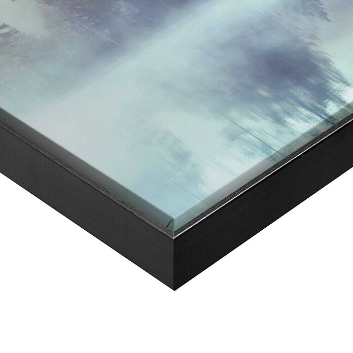 Foto op canvas (Misty Lake, b x h: 118 x 70 cm) | BAUHAUS