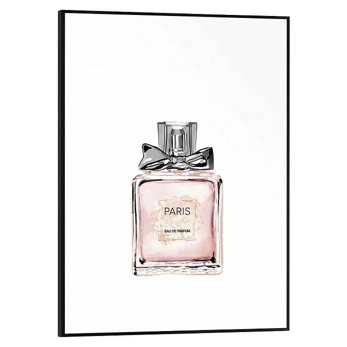Reinders Bild Slim Frame BlackPerfume Bottle, B x H: 30 x 40 cm - Elegantes Parfüm "Paris Eau de Parfum" in einem stilvollen Flakon, gerahmt und bereit, jedem Raum einen Hauch von Luxus zu verleihen.