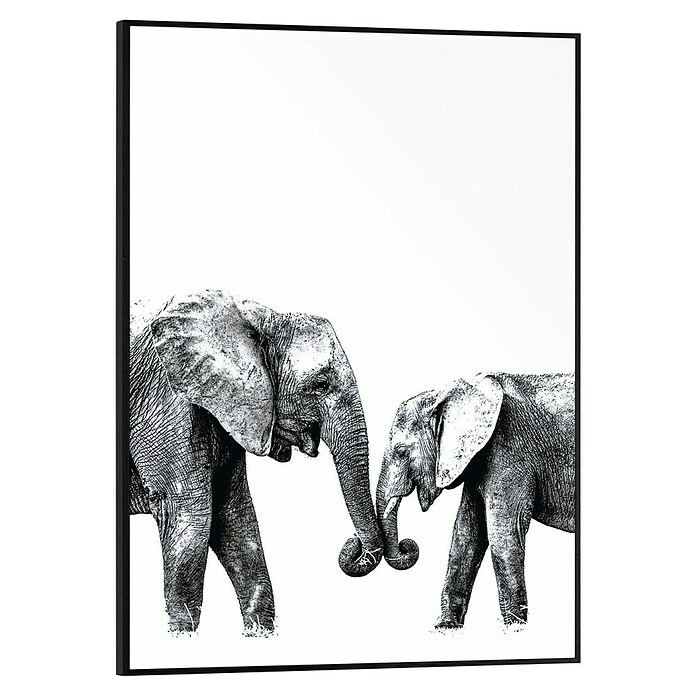 Reinders Bild Slim Frame Black (Elephant Love, B x H: 30 x 40 cm) | BAUHAUS