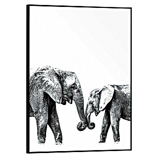 Reinders Bild Slim Frame Black (Elephant Love, B x H: 30 x 40 cm)