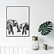 Reinders Bild Slim Frame Black (Elephant Love, B x H: 30 x 40 cm) | BAUHAUS