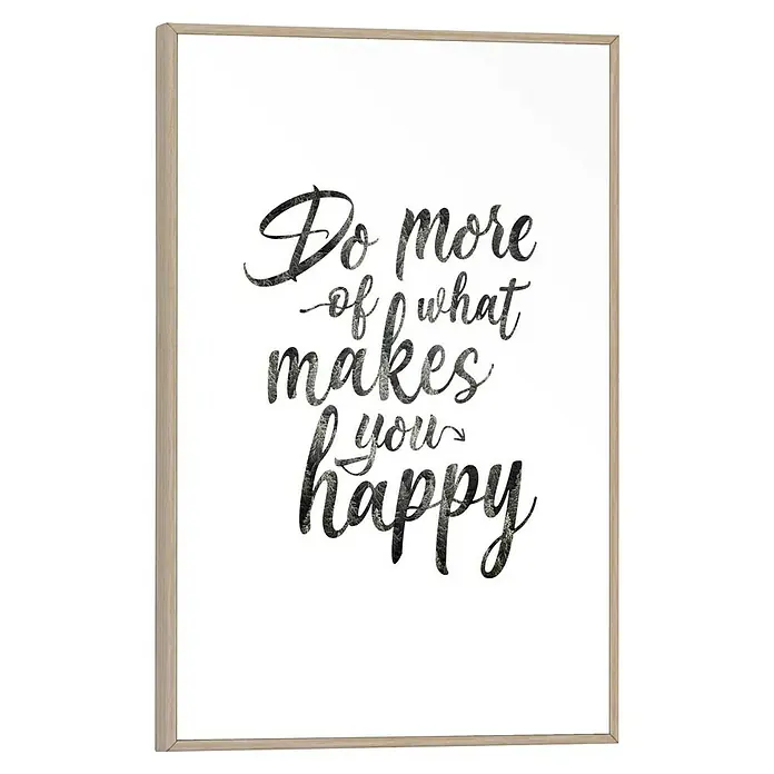 Reinders Bild Slim Frame Wood - Do More, B x H: 20 x 30 cm - Motivationsbild mit der Aufschrift "Do more of what makes you happy" in dekorativem Rahmen. Eine stilvolle Wanddekoration.