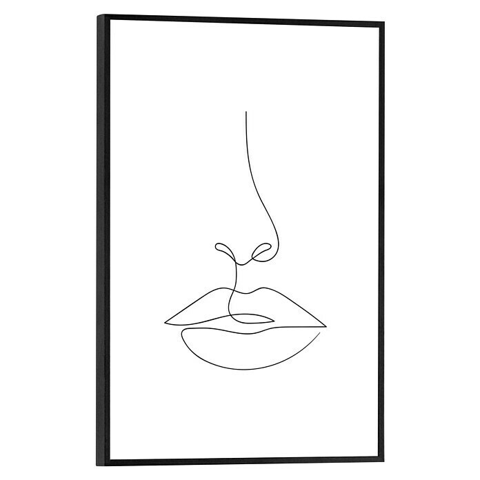 Reinders Bild Slim Frame Black (Lips in Lines, B x H: 20 x 30 cm) | BAUHAUS