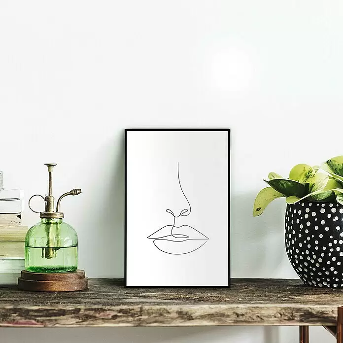 Reinders Bild Slim Frame Black - Lips in Lines, B x H: 20 x 30 cm - Stimmungsaufnahme