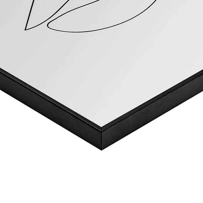 Reinders Bild Slim Frame Black - Lips in Lines, B x H: 20 x 30 cm - Nahaufnahme eines gerahmten Kunstwerks mit klaren Linien und einer eleganten schwarzen Umrandung.
