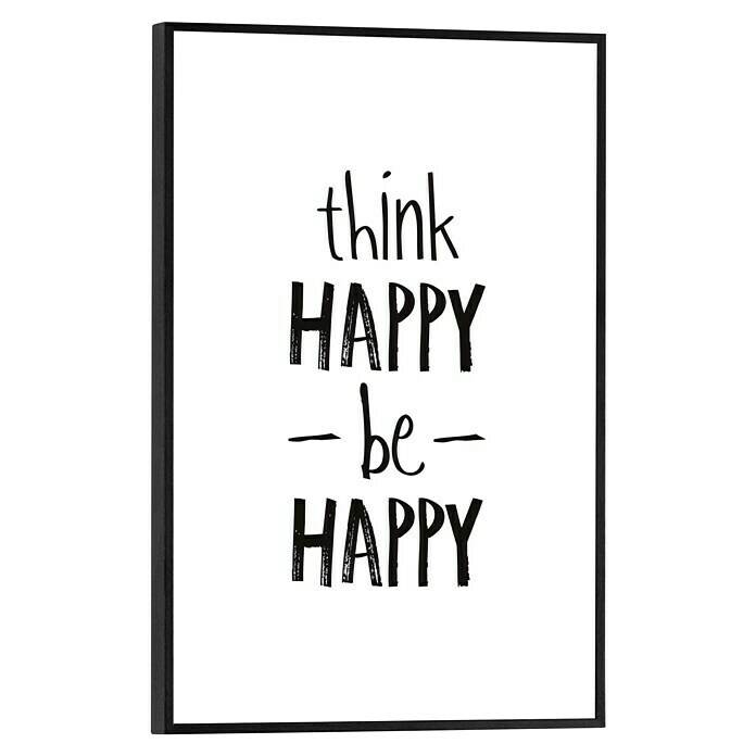 Reinders Bild Slim Frame Black (Think Happy, B x H: 20 x 30 cm) | BAUHAUS