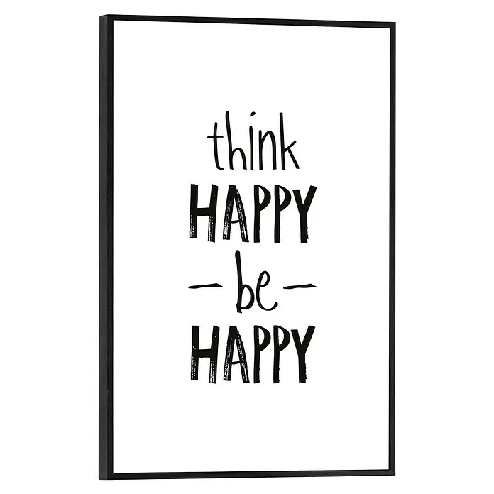Reinders Bild Slim Frame Black - Think Happy, B x H: 20 x 30 cm - Vorderansicht
