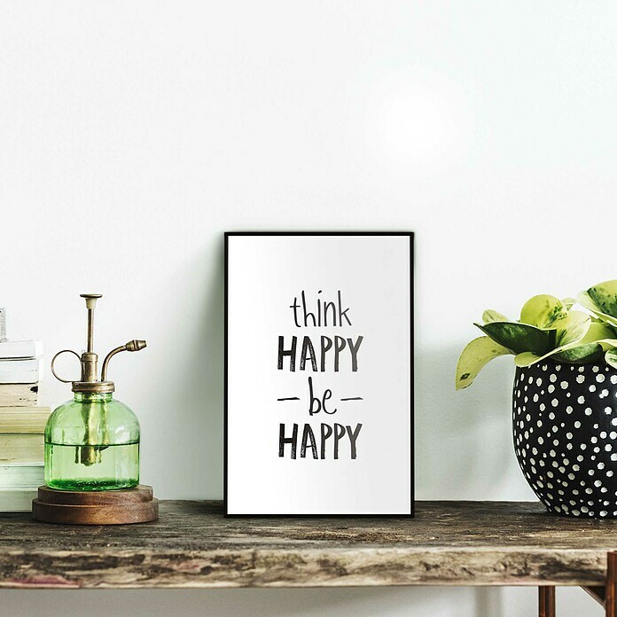 Reinders Bild Slim Frame Black (Think Happy, B x H: 20 x 30 cm) | BAUHAUS