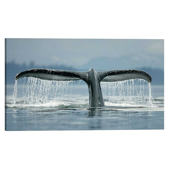 Holzbild Deco BlockWhale Tail, B x H: 118 x 70 cm Front View