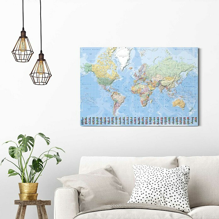 Reinders Decopanel (Worldmap Flags, B x H: 90 x 60 cm) | BAUHAUS