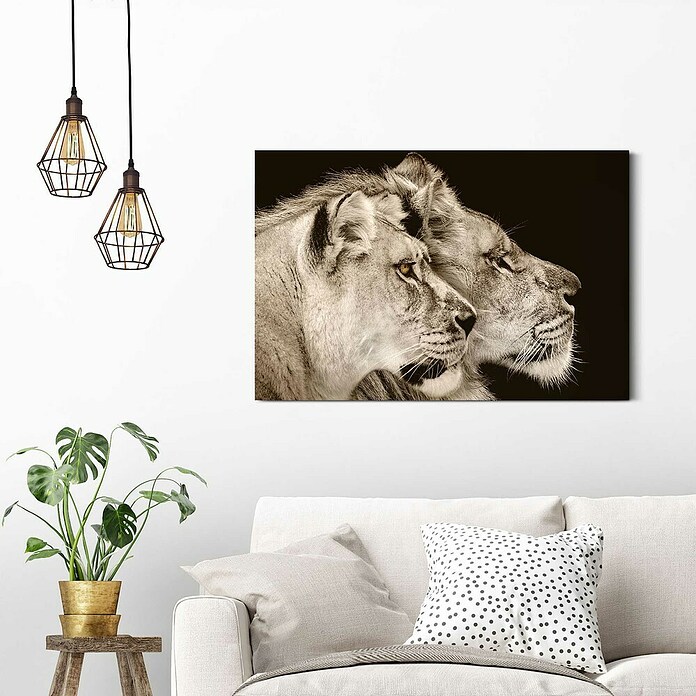 Decoratief paneel (Two Lions, b x h: 90 x 60 cm) | BAUHAUS