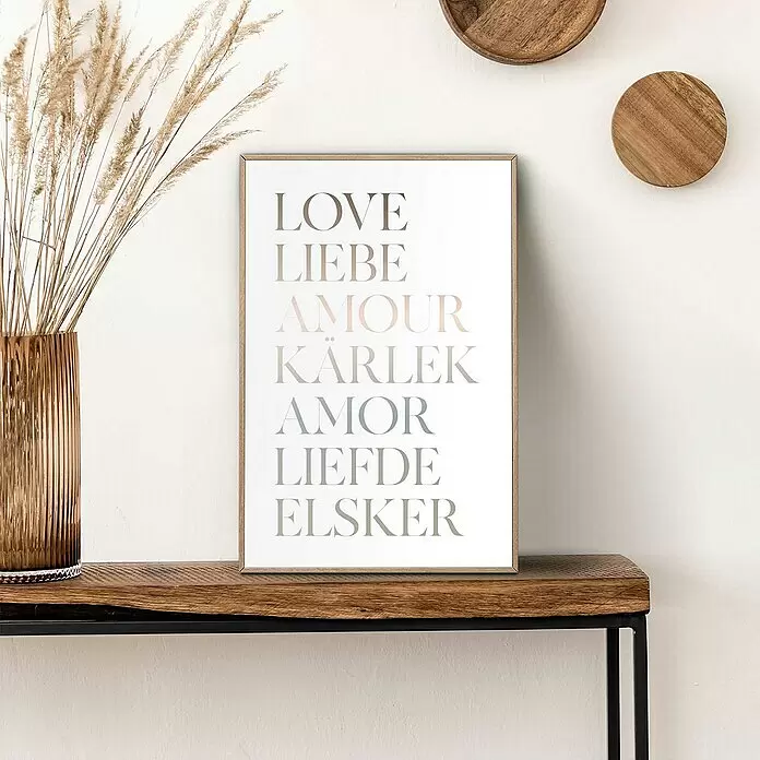 Reinders Bild Slim Frame Wood - Love, B x H: 20 x 30 cm - Stimmungsaufnahme