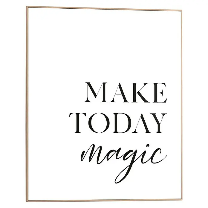 Reinders Bild Slim Frame Wood - Magic, B x H: 40 x 50 cm - Ein inspirierendes Wandbild mit dem Schriftzug "Make today magic", um Ihrem Raum eine positive und motivierende Note zu verleihen.