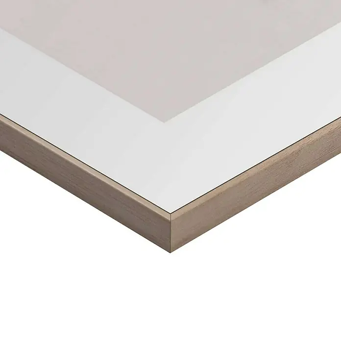 Reinders Bild Slim Frame WoodShadow Grass, B x H: 50 x 70 cm - Detailaufnahme eines gerahmten Bildes mit einem eleganten Holzrahmen und einem weißen Passepartout, das die Kunst hervorhebt.\n