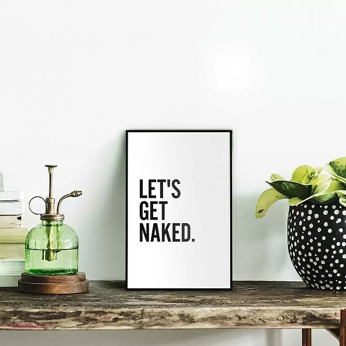 Reinders Bild Slim Frame BlackLet´s Get Naked, B x H: 20 x 30 cm