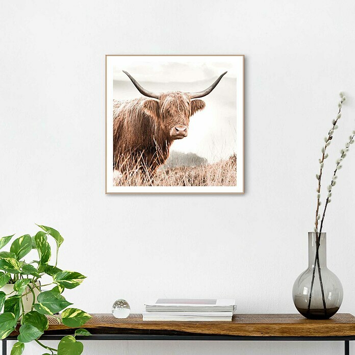 Reinders Bild Slim Frame Wood (Nature Cow, B x H: 50 x 50 cm) | BAUHAUS