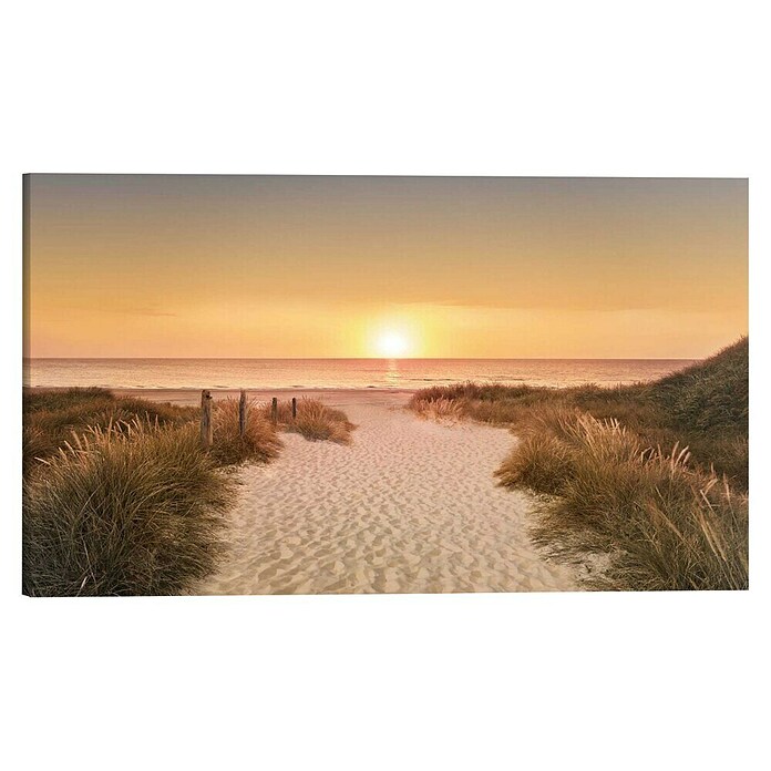 Holzbild Deco BlockBeachpath Sunset, B x H: 118 x 70 cm Front View