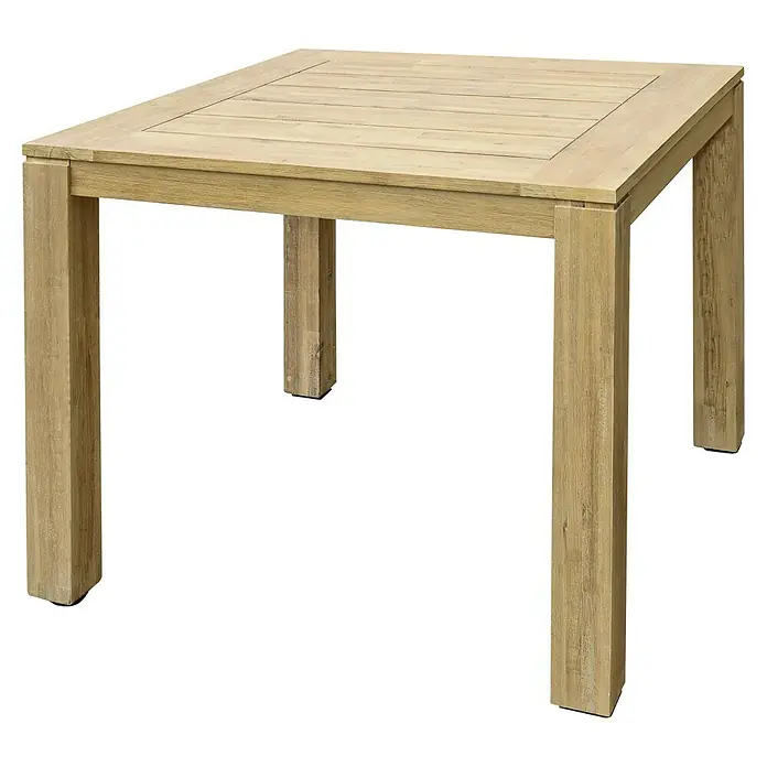 Sunfun Laura Gartentisch - L x B x H: 90 x 90 x 76 cm, Akazie, Quadratisch, Braun - Dieser quadratische Esstisch aus hellem Holz ist ein modernes Möbelstück. Die klaren Linien und die robuste Bauweise machen ihn zu einem Hingucker.