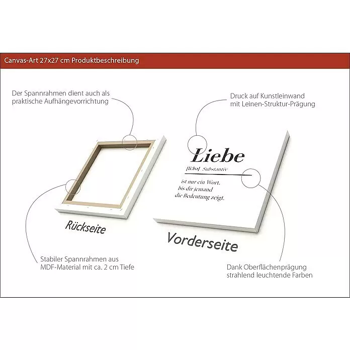 ProArt Young Living Leinwandbild - Liebe, B x H: 30 x 30 cm - Anwendungsbeispiel