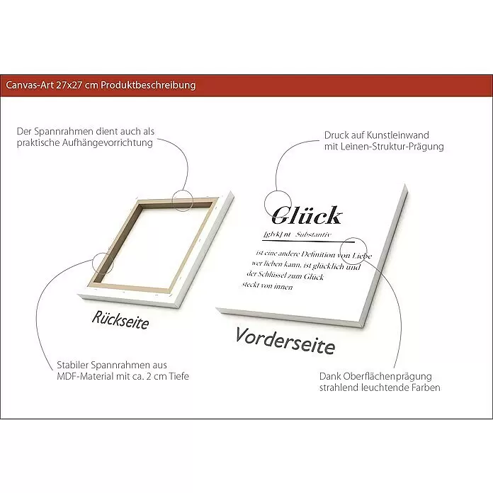 ProArt Young Living Leinwandbild - Glück, B x H: 30 x 30 cm - Anwendungsbeispiel
