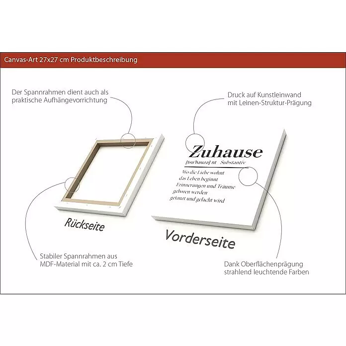 ProArt Young Living Leinwandbild - Zuhause, B x H: 30 x 30 cm - Anwendungsbeispiel