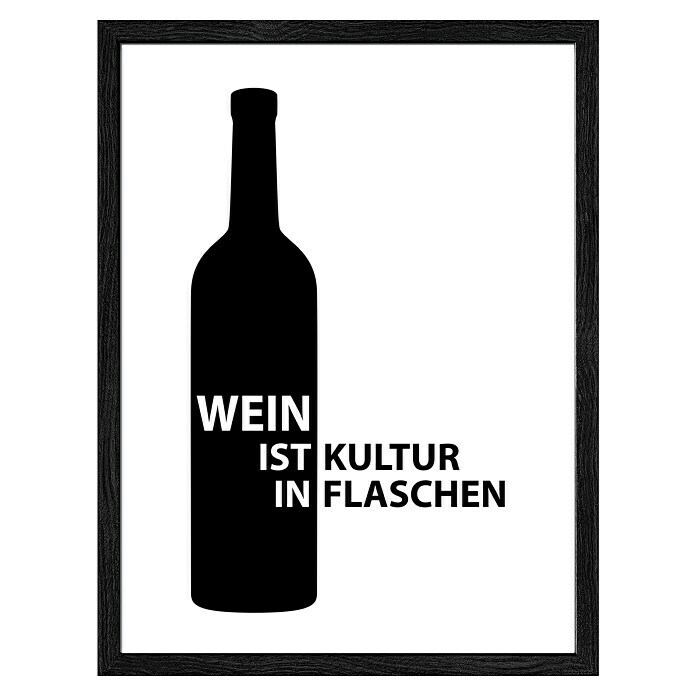 ProArt gerahmtes Wandbild Slim Scandic Wein Slogan