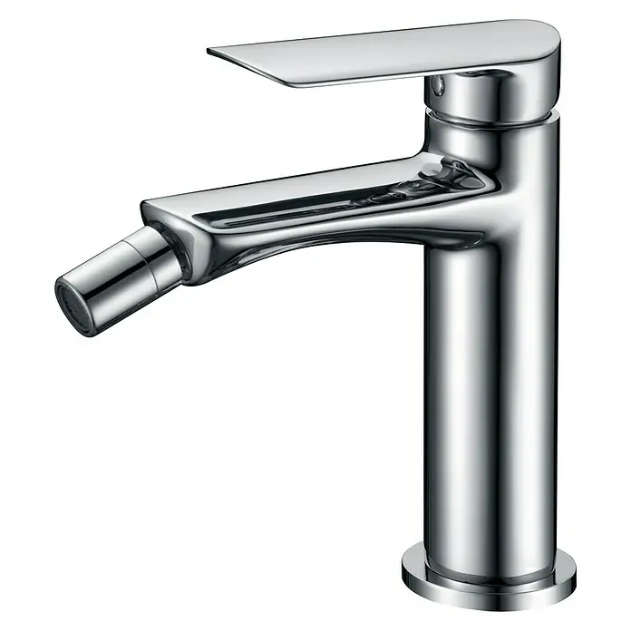 Imex Ural Grifo monomando de bidé - Cromo - Grifo de bidé cromado brillante con palanca y salida lateral. Diseño moderno para el baño.