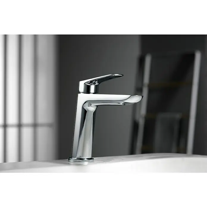 Imex Bélgica Grifo de lavabo - Cromo, Brillante - Elegante grifo cromado con un diseño moderno, ideal para cualquier baño. El grifo destaca por su forma elegante y acabado de alta calidad.
