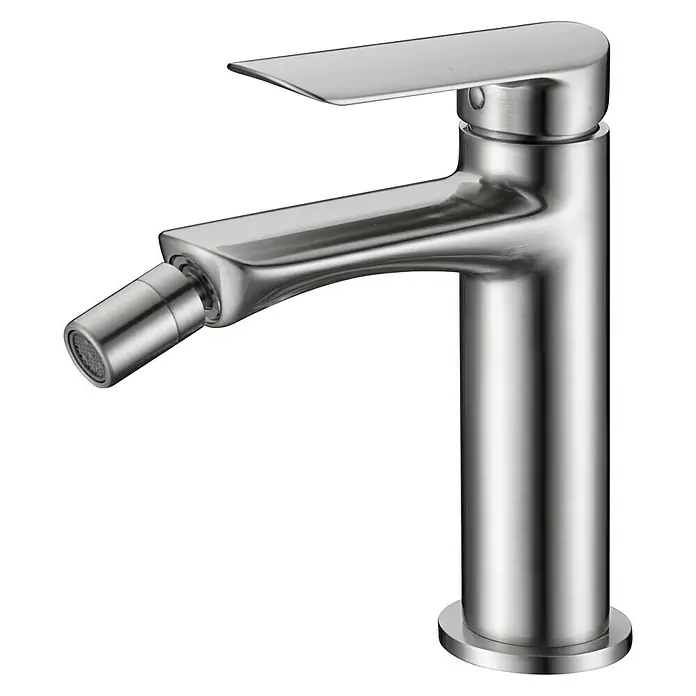 Imex Ural Grifo monomando de bidé - Níquel - Moderno grifo de bidé cromado para el baño con un diseño elegante y funcionalidad precisa.