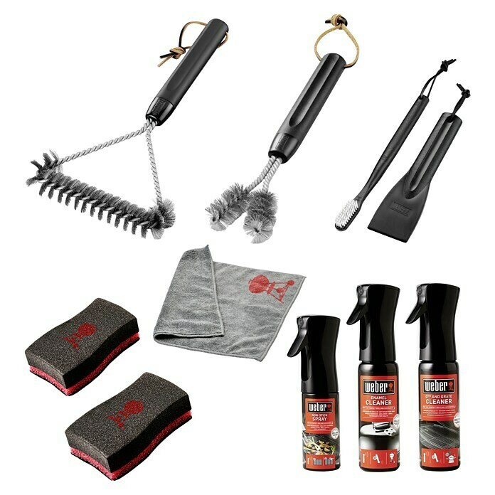 Weber Set para la limpieza para barbacoas esmaltadas Acero inoxidable (10 pzs.) | BAUHAUS