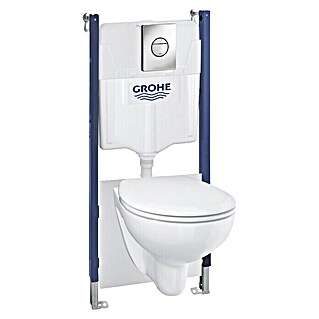 Grohe QuickFix Set WC suspendido BAU (Salida WC: Horizontal, Blanco/Cromo)