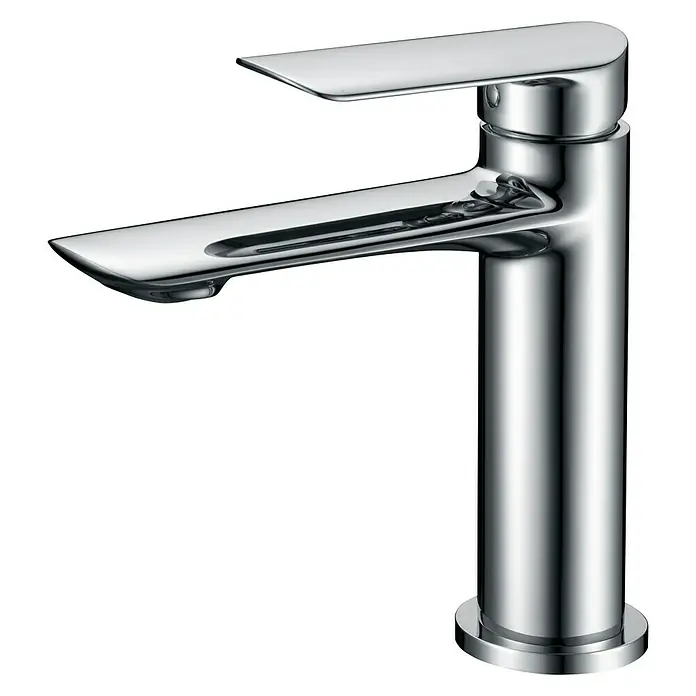 Imex Ural Grifo de lavabo - Cromo - Grifo cromado moderno con un diseño elegante, ideal para un baño con estilo. El mezclador monomando ofrece un control preciso de la temperatura.