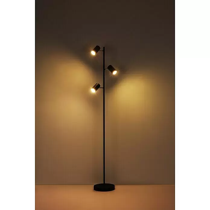 Globo Robby Stehleuchte - 5 W, Höhe: 154 cm, Schwarz matt, GU10 - Stimmungsaufnahme