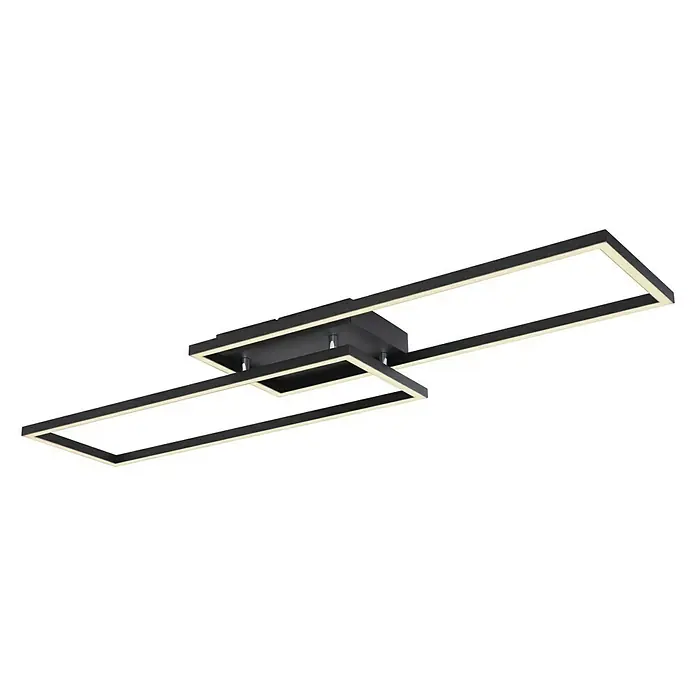 Globo LED-Deckenleuchte Tatjana - 36 W, L x B x H: 101 x 29 x 7,5 cm, Schwarz - Moderne Deckenleuchte mit rechteckigen Rahmen und integrierten LEDs, die ein elegantes und helles Ambiente schaffen. Perfekt für stilvolle Innenräume.