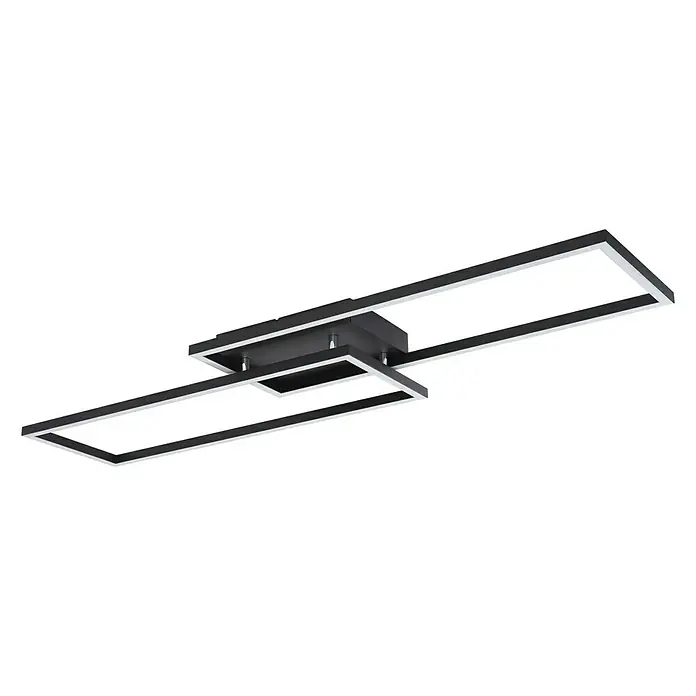 Globo LED-Deckenleuchte Tatjana - 36 W, L x B x H: 101 x 29 x 7,5 cm, Schwarz - Moderne Deckenleuchte mit rechteckigen, verschlungenen Rahmen und LED-Beleuchtung für ein stilvolles Ambiente.