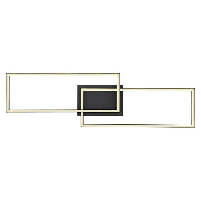 Globo LED-Deckenleuchte Tatjana - 36 W, L x B x H: 101 x 29 x 7,5 cm, Schwarz - Moderne Wandleuchte mit zwei Rechtecken und integrierten LEDs. Perfekt für stilvolle Beleuchtung und modernes Ambiente.