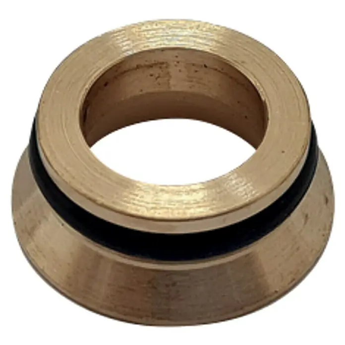 Ausgleichsscheibe Eurokonus - ¾″, Messing - Messingverschraubung mit schwarzem Dichtungsring, ideal für Sanitär- oder Heizungsinstallationen. Hochwertiges Zubehör für sichere Verbindungen.