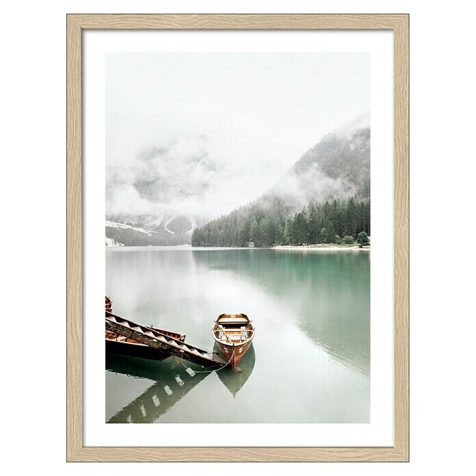 ProArt Quadro da parete incorniciato Slim Scandic Gita in barca sul lago di montagna