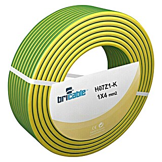 Bricable Cable unipolar (H07Z1-K, Número de cables: 1, 4 mm², 100 m, Verde/Amarillo)