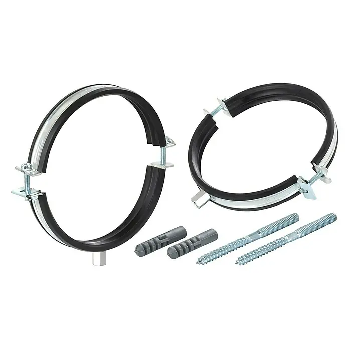 Admiral Rohrschellen-Set - Durchmesser: 108 mm - 114 mm, 2 Stk. - Rohrschellen mit Schrauben und Dübeln zur Befestigung von Rohren an Wänden oder Decken. Hochwertiges Befestigungsmaterial für Sanitärinstallationen.