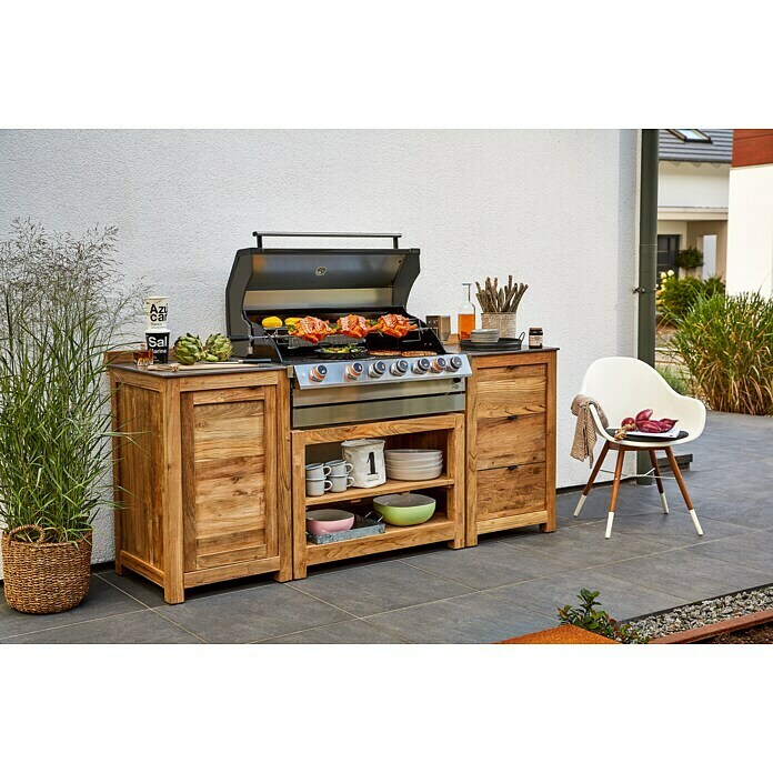 Kingstone KMS Gasgrill Cliff 605-II Built InAnzahl Brenner: 6, Hauptgrillfläche: 89,2 x 45 cm, 14 kW, Schwarz Mood Shot