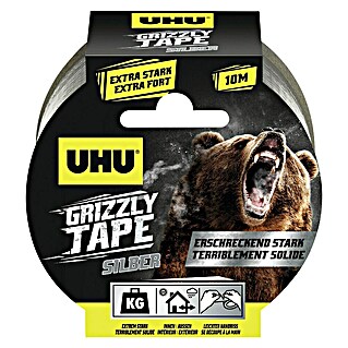 UHU Gewebeband Grizzly Tape (5 cm x 10 m, Silber)